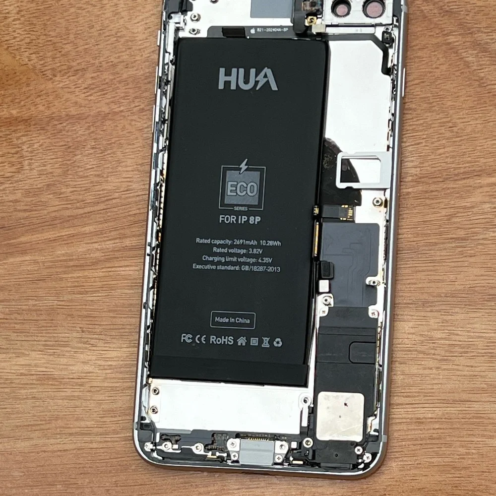Apple iPhone 8 Plus Silver Back Frame Housing With Battery + Small Parts